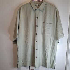 Tommy Bahama Mens Silk Button Down Pale Sage Size Large